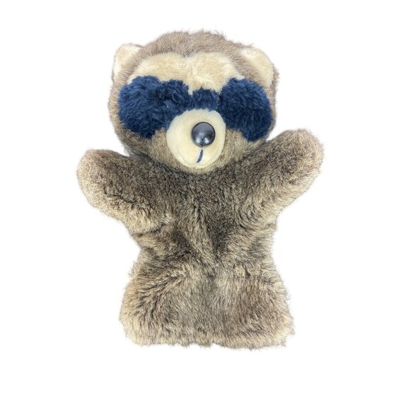 Vintage Dakin Racoon Hand Puppet Plush 1984 Soft Adorable 12" - Picture 1 of 7